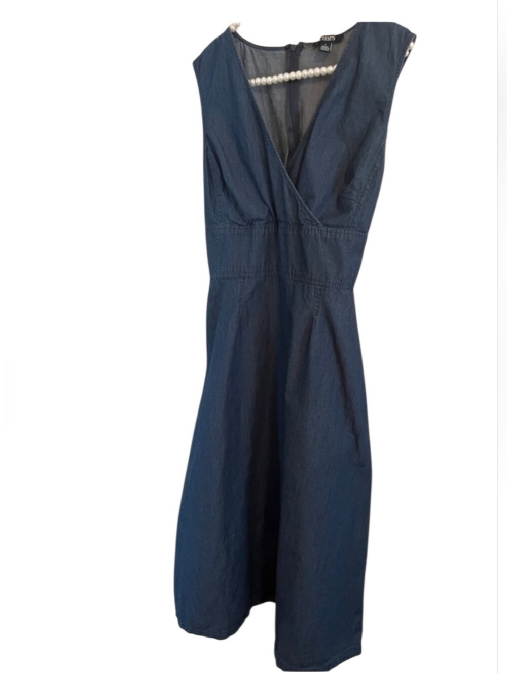 Chaps Navy Blue Midi Dress